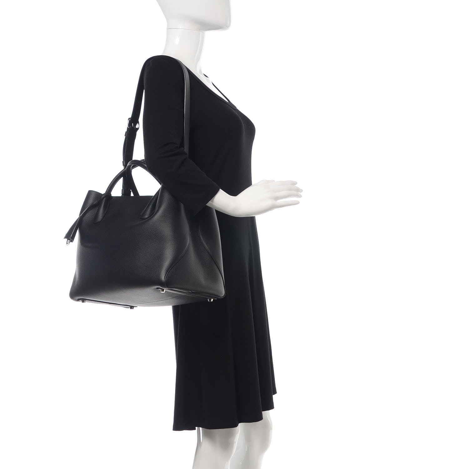 Christian Dior Supple Grained Calfskin Large Open Bar Tote Black 3 of 10