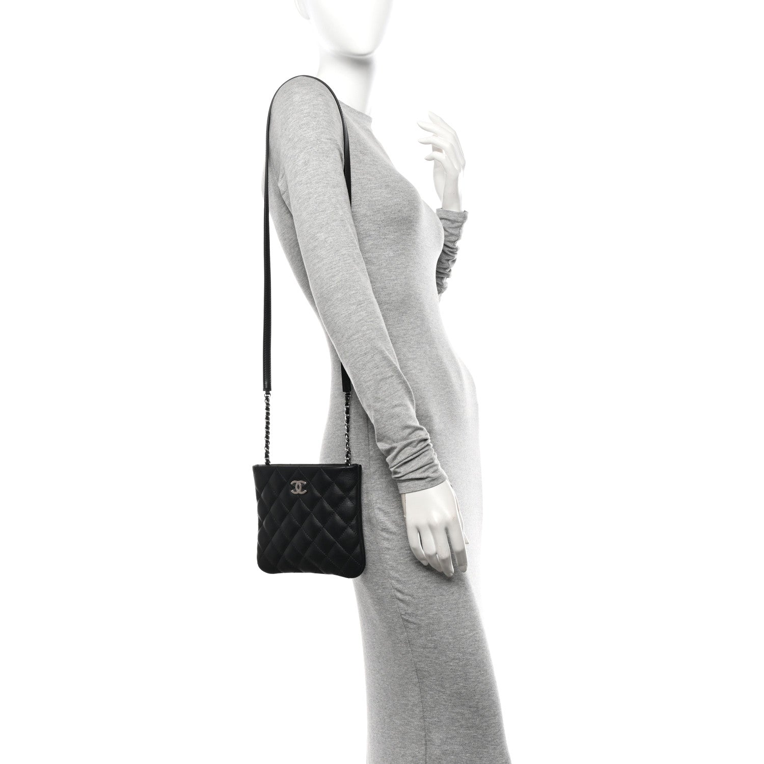 Chanel Lambskin Quilted Crossbody Bag Black 2 of 11