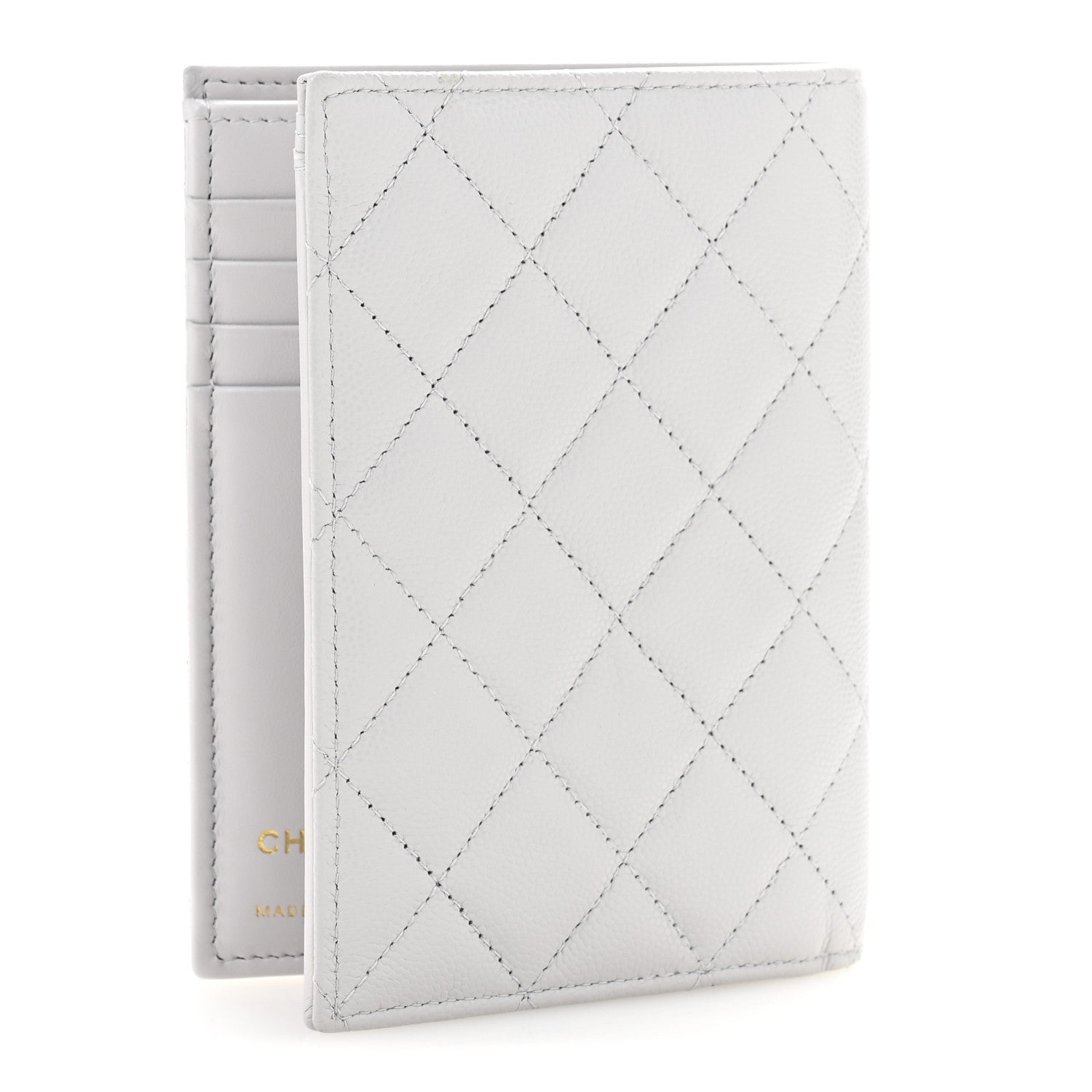 Chanel Caviar Quilted CC Passport Holder Grey 3 of 9