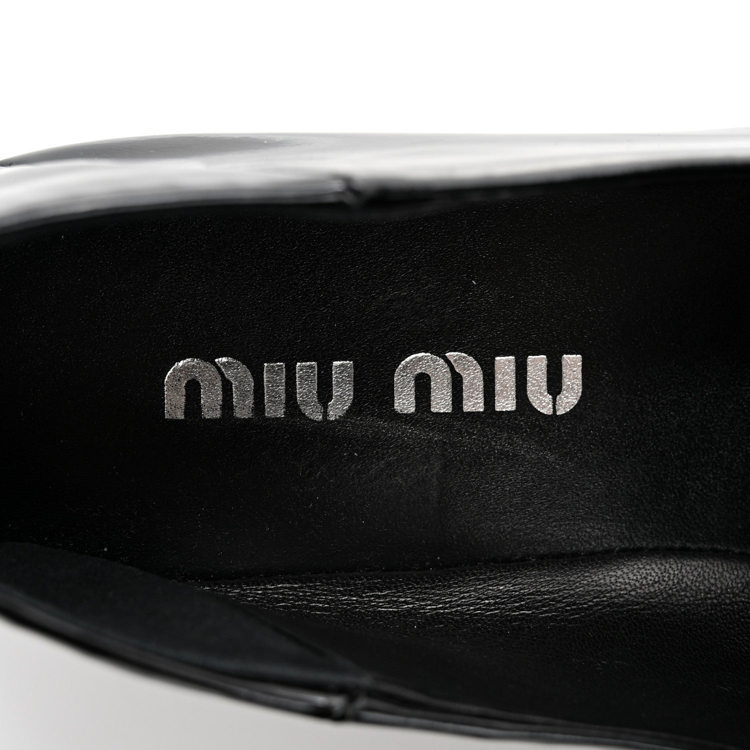 Miu Miu Vernice Soft Pearl Chain Convertible Loafers 39 Black 7 of 11