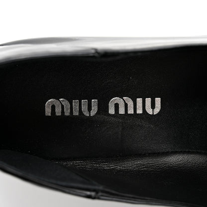 Miu Miu Vernice Soft Pearl Chain Convertible Loafers 39 Black 7 of 11