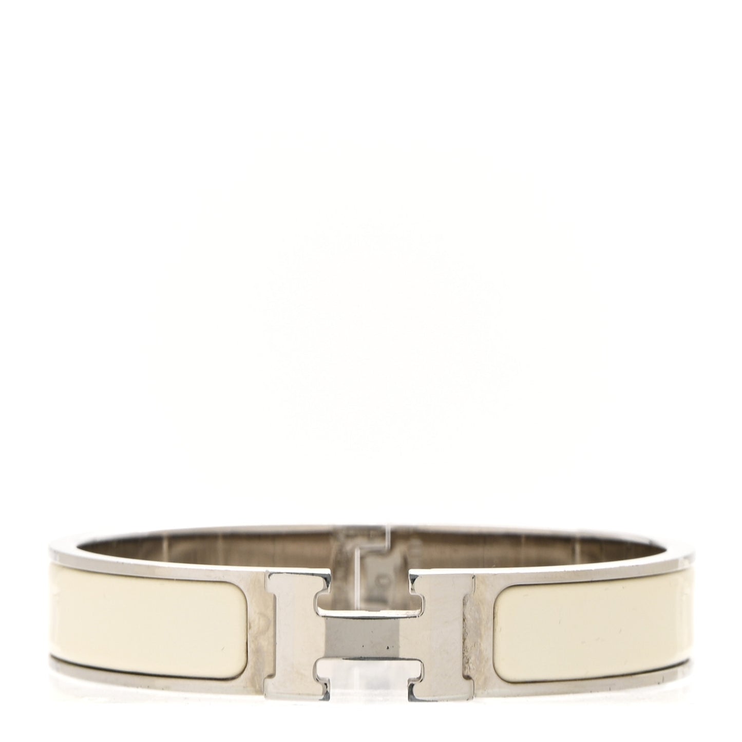 Enamel Narrow Clic Clac H Bracelet PM White