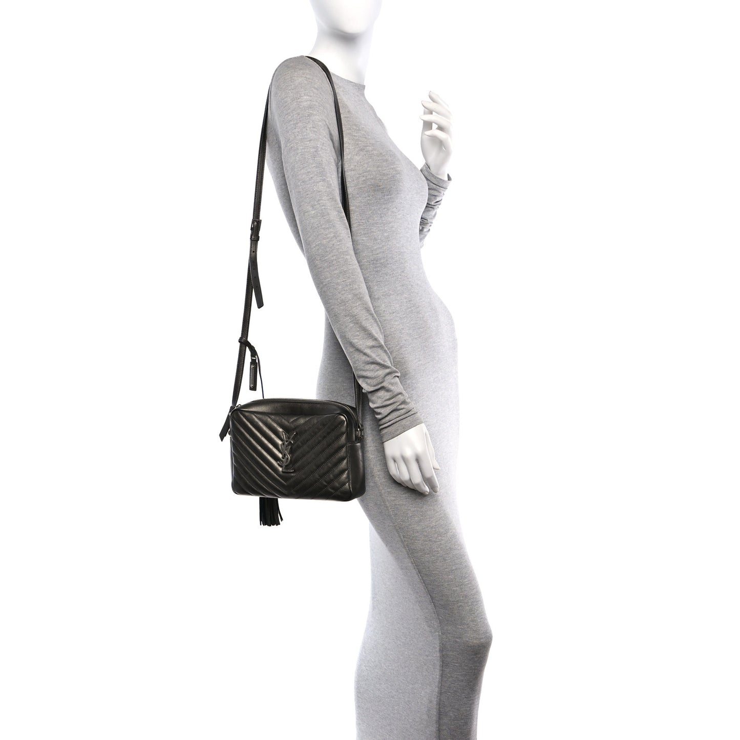 Metallic Calfskin Matelasse Monogram Lou Camera Bag Silver