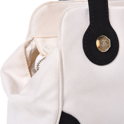 Chanel Canvas CC Handbag Black White 12 of 15