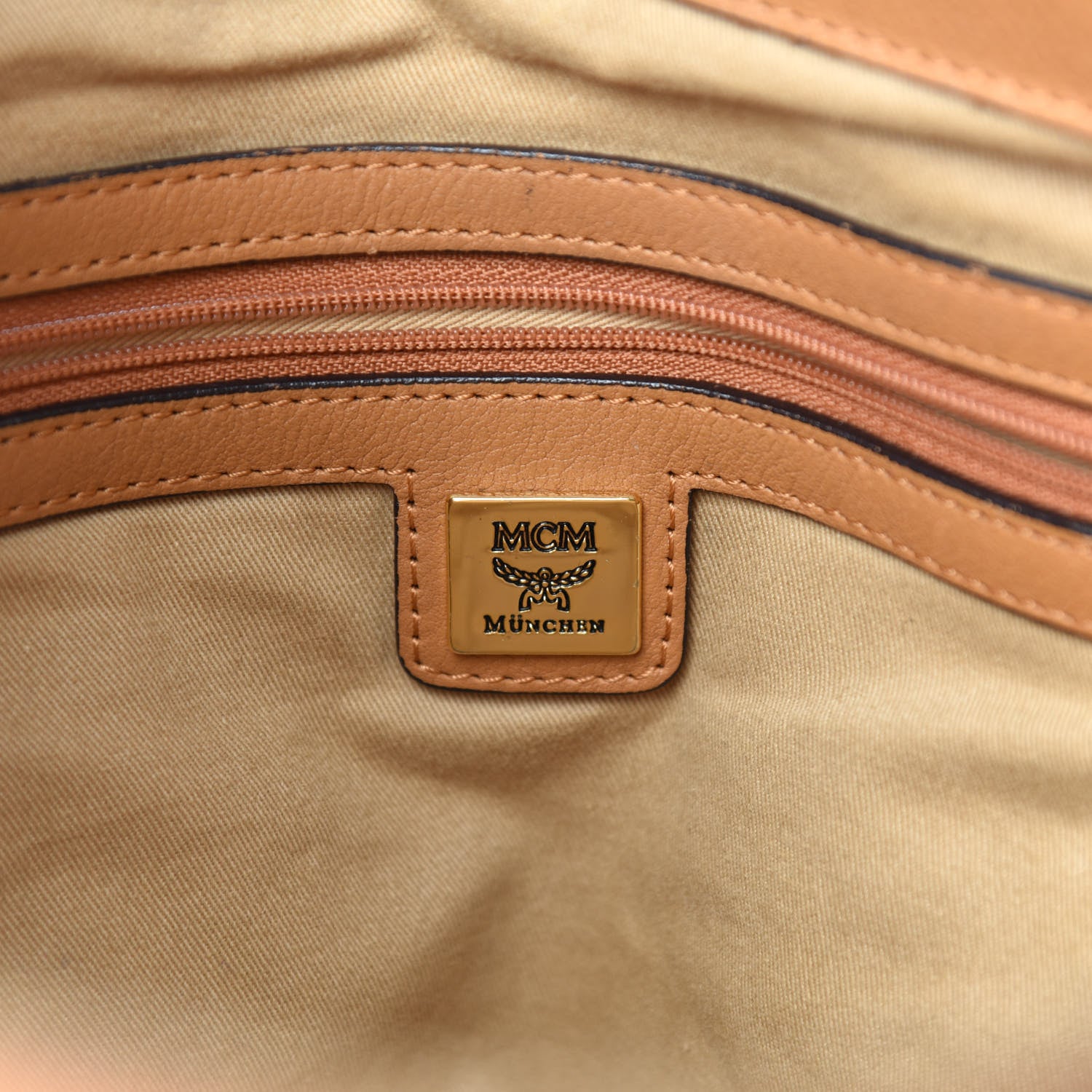 MCM Visetos Medium Essentials Shopper Tote Cognac 10 of 13