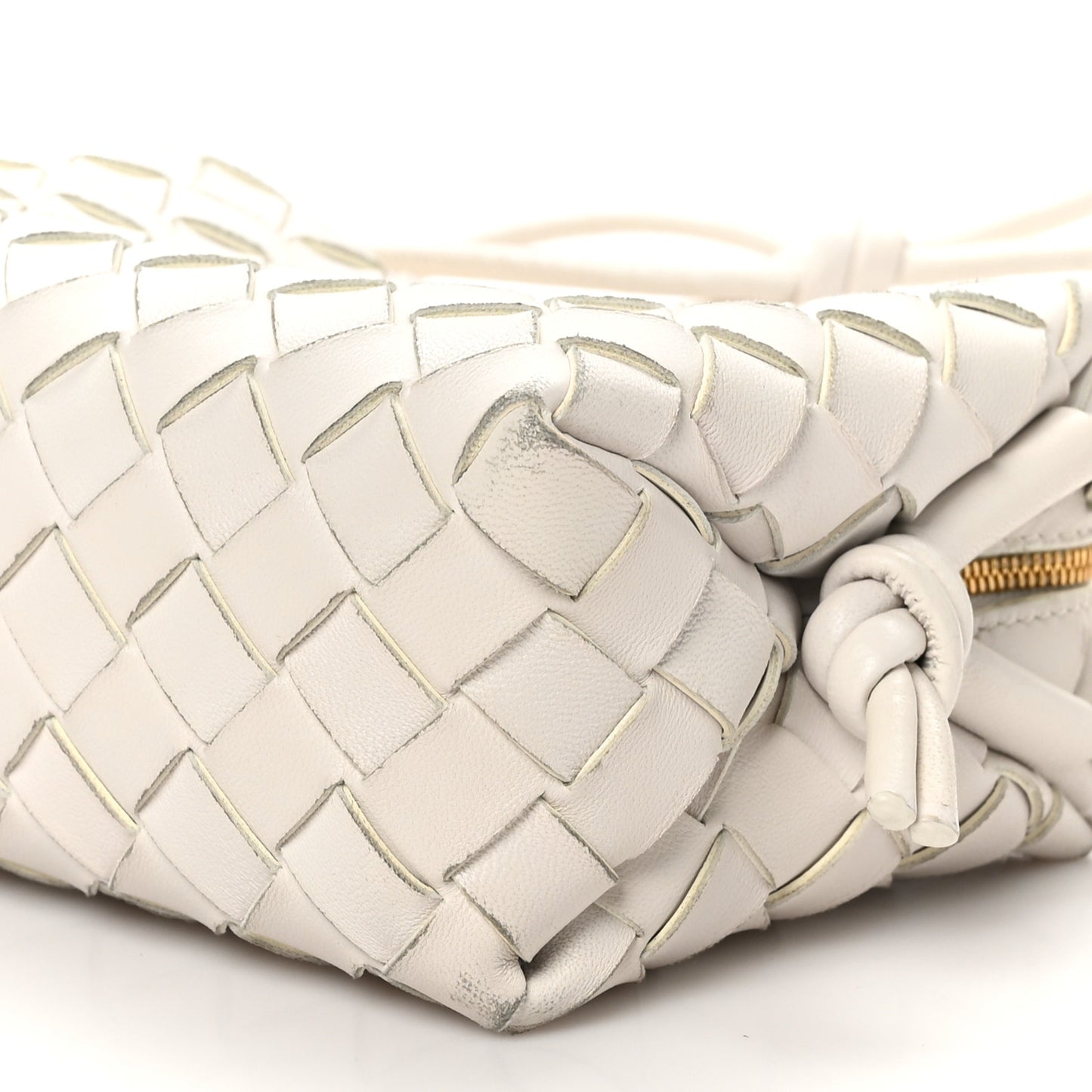 Nappa Intrecciato Mini Loop Camera Bag White