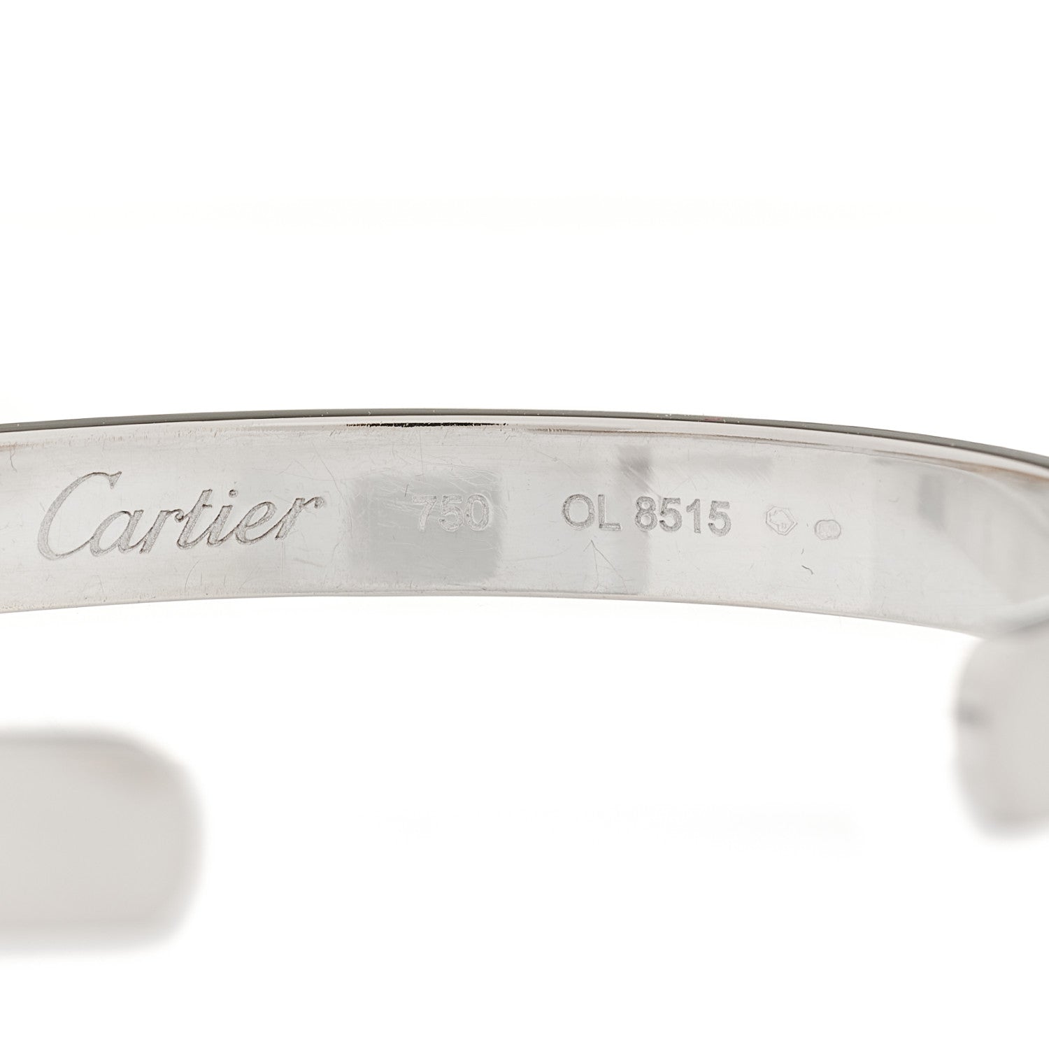 Cartier 18K White Gold 1 Diamond LOVE Cuff Bracelet 18 4 of 4