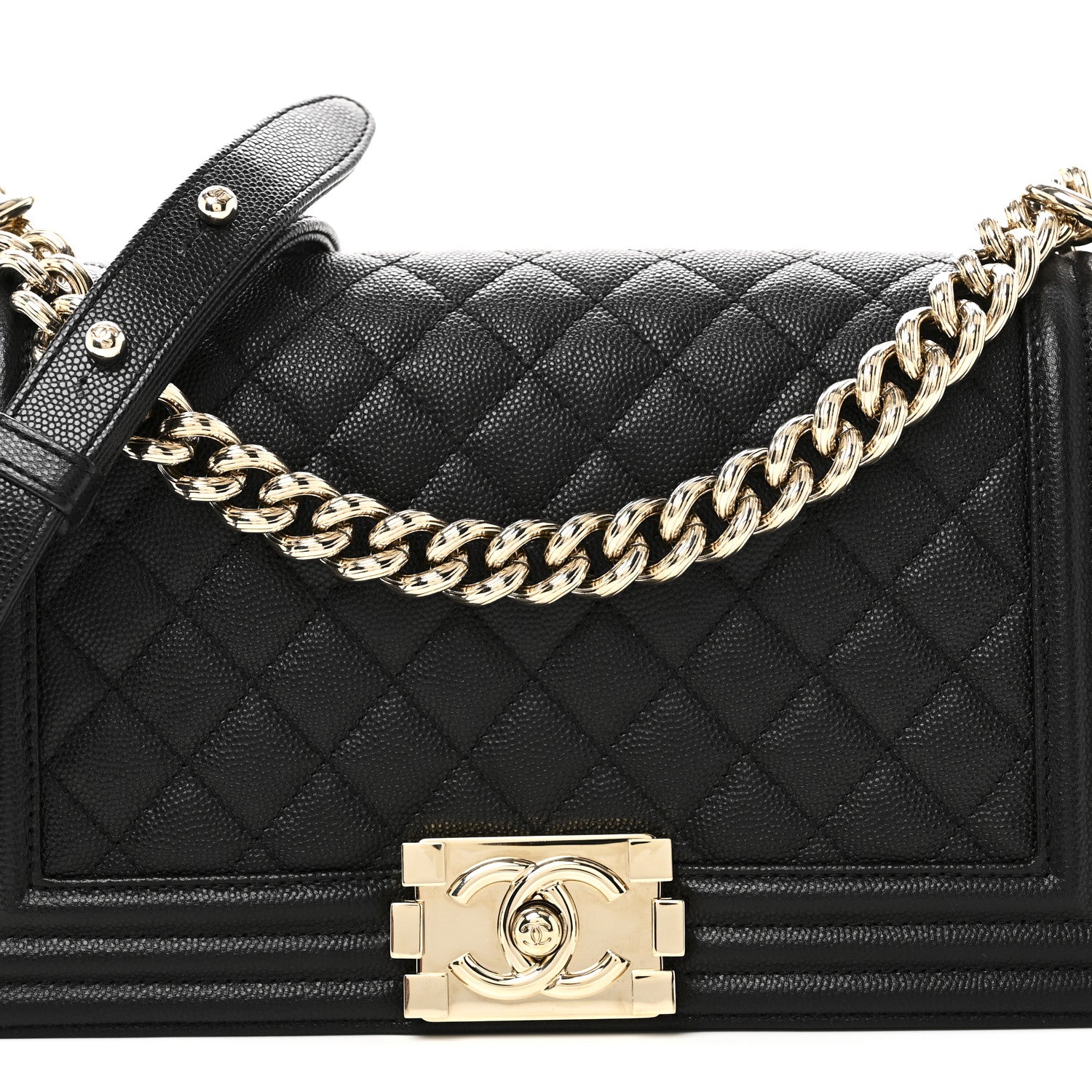 Chanel Caviar Quilted Medium Boy Flap Black 8 of 10