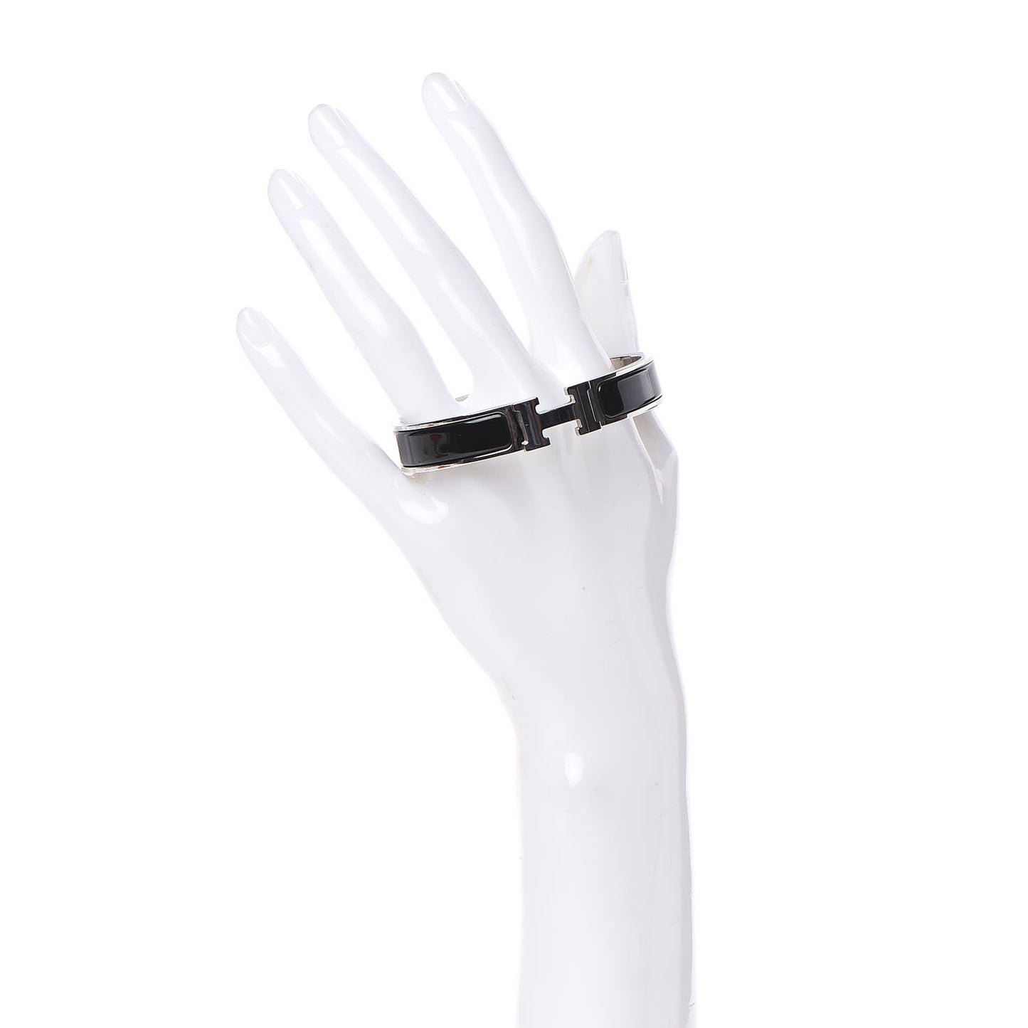 Enamel Narrow Clic Clac H Bracelet GM Black