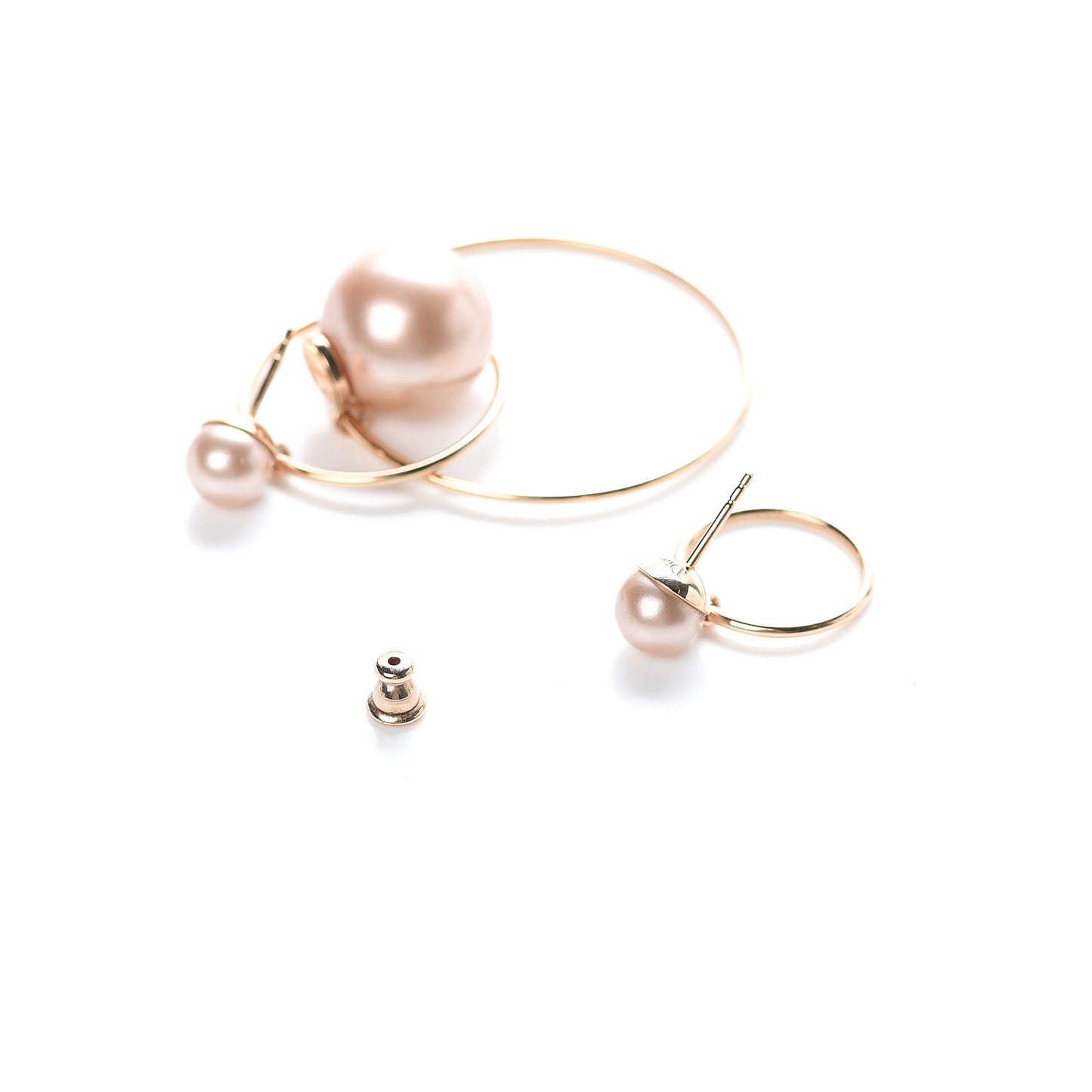 Pearl Mise En Dior Tribal Hoop Earrings Pink