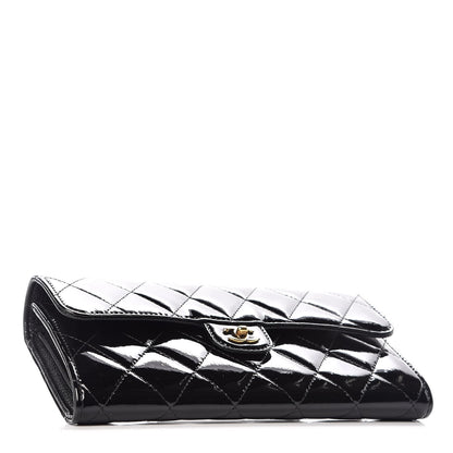 Chanel Patent Goatskin Quilted Small CC Eyelet Wallet On Chain WOC Black 5 of 10
