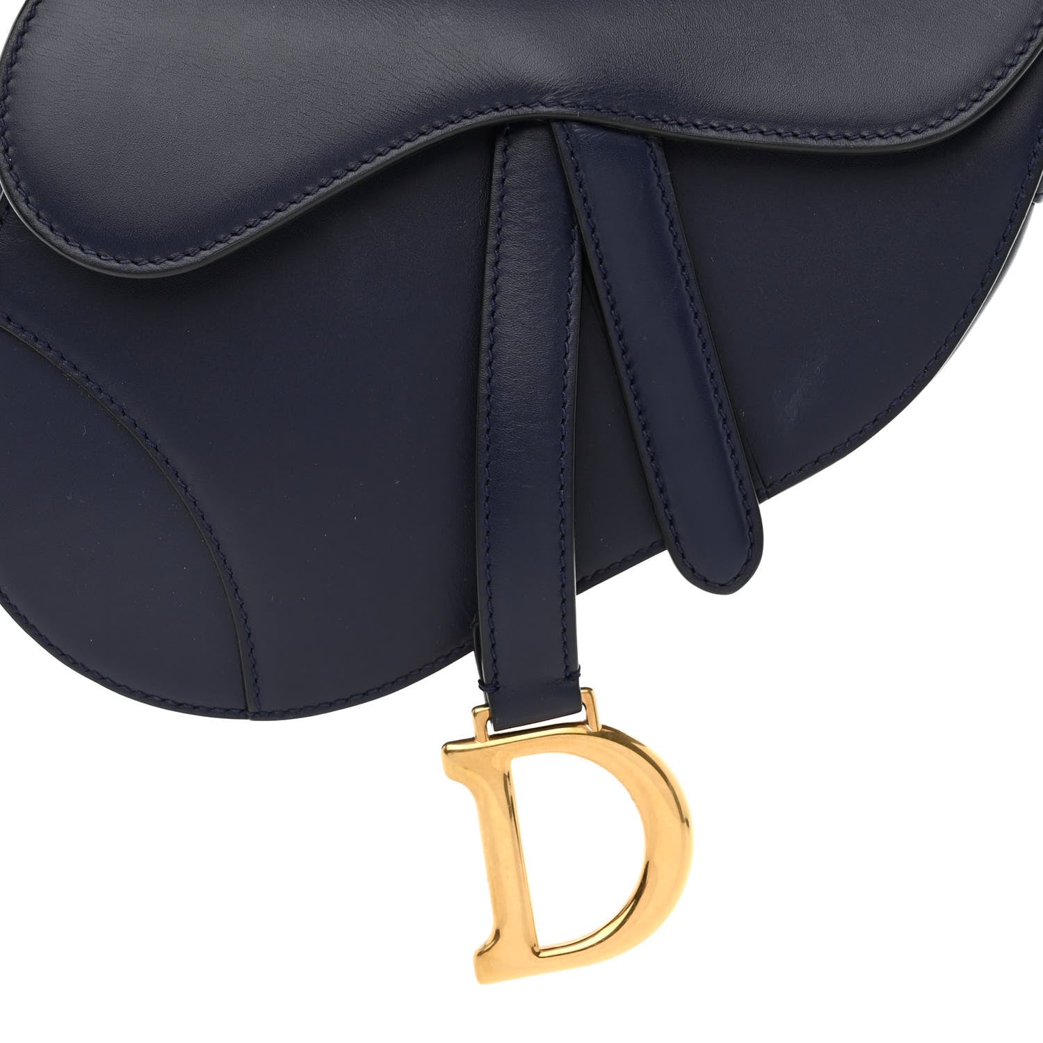 Christian Dior Grained Calfskin Mini Saddle Bag Navy 8 of 10