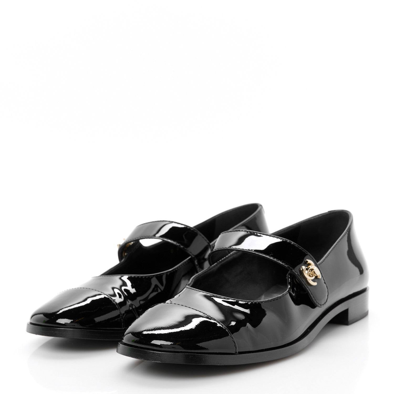 Chanel Patent Calfskin Mary Janes Flats 39 Black 4 of 12