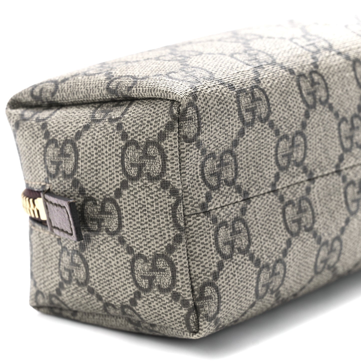 Soft GG Supreme Monogram Calfskin Small Ophidia Cosmetic Case Beige Ebony New Acero