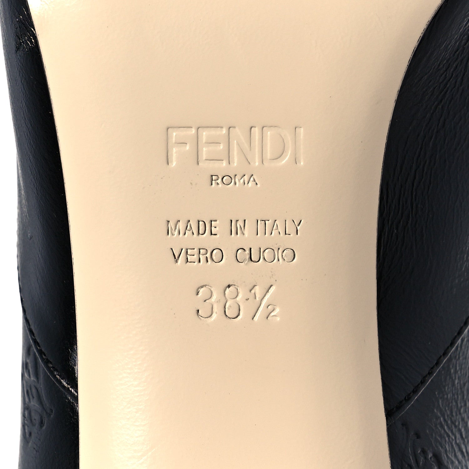 Fendi Vitello Karligraphy Embossed FFreedom Ankle Boots 38.5 Black 6 of 9