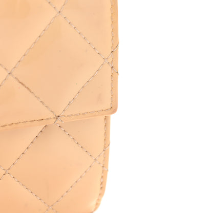 Chanel Striated Patent Quilted Compact French Flap Wallet Beige Light Pink 14 of 16