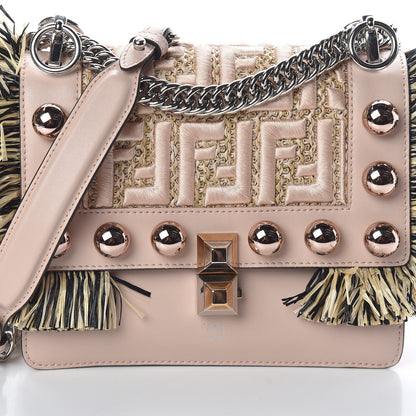 Fendi Calfskin Raffia F is Fendi FF Small Kan I Shoulder Bag Plaster Multicolor 10 of 10