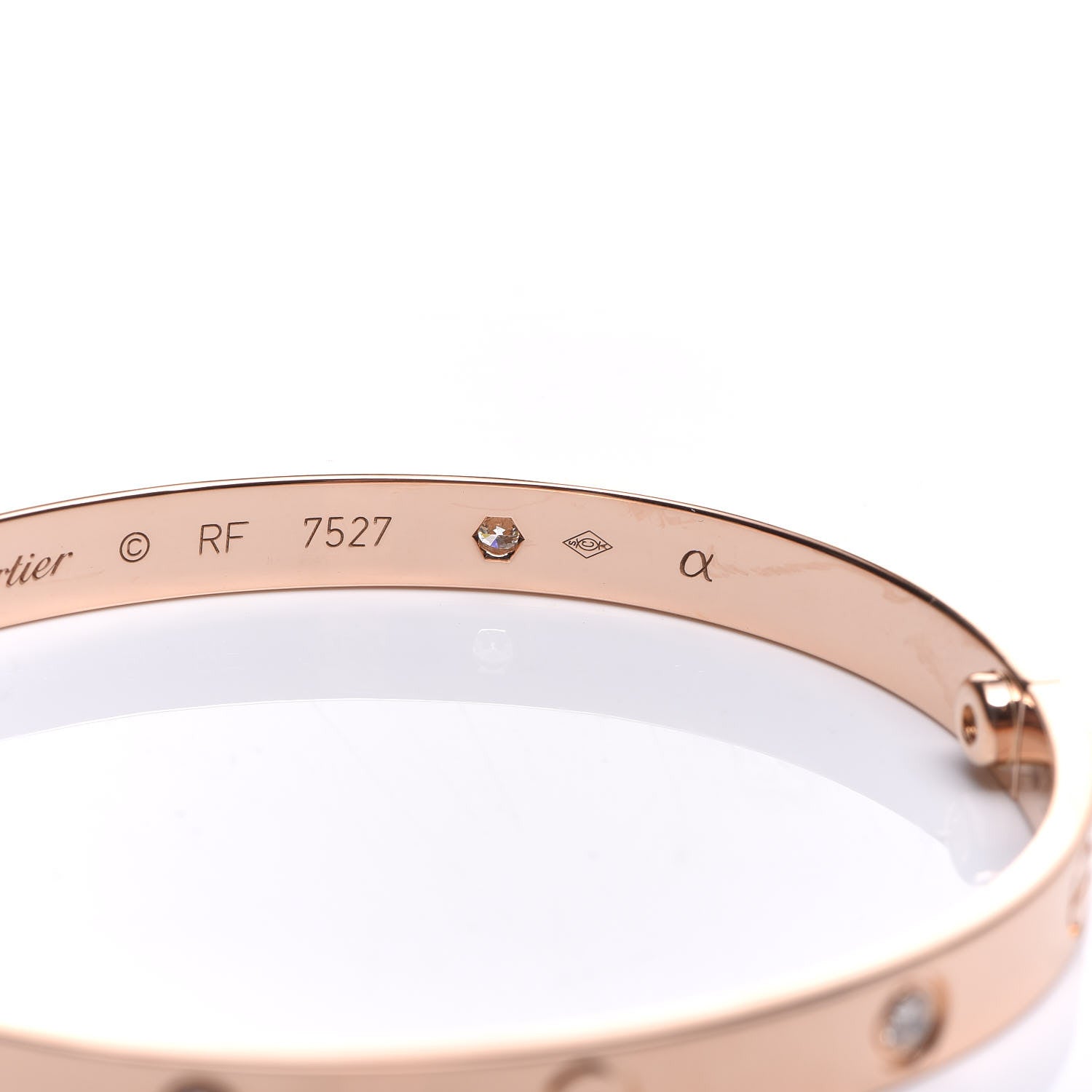 Cartier 18K Pink Gold 4 Diamond LOVE Bracelet 19 6 of 6