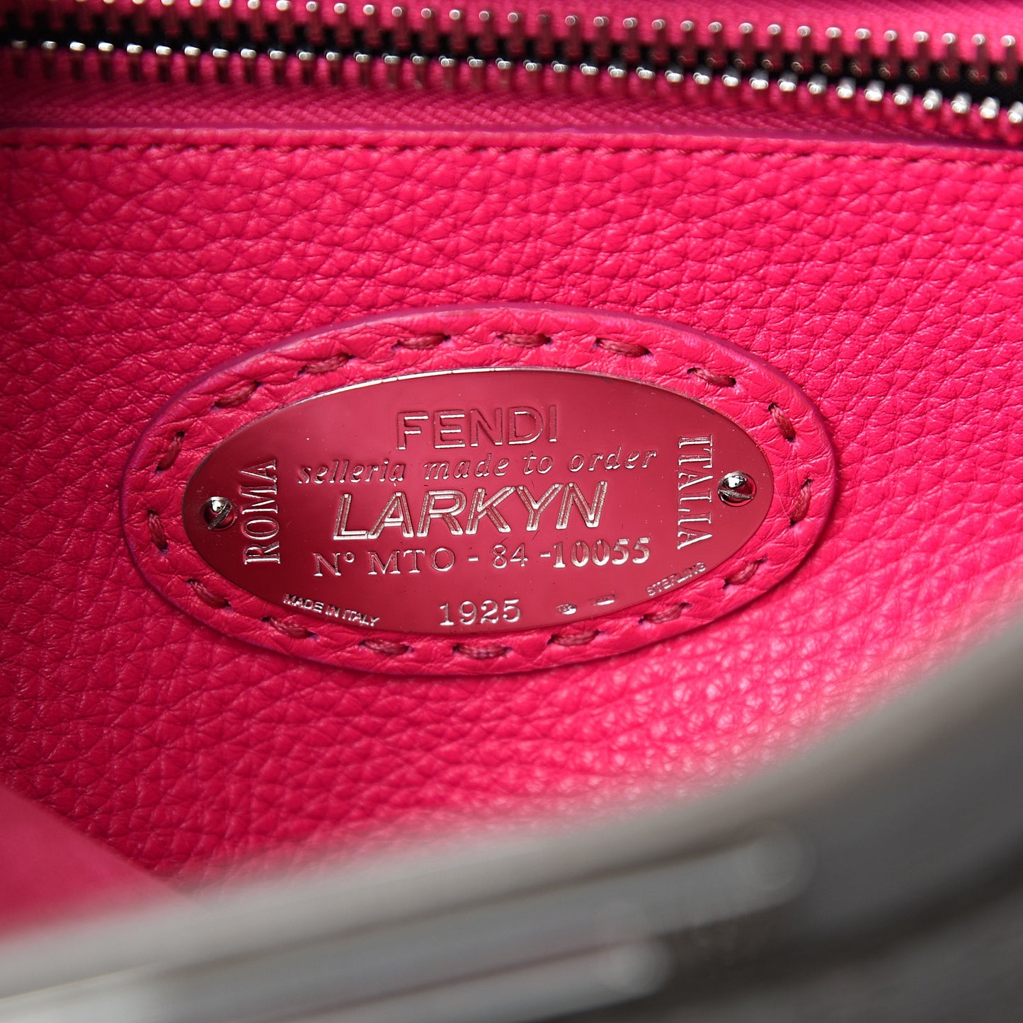 Cuoio Romano Alcantara Selleria Medium Peekaboo Iconic Satchel Grey Fuchsia