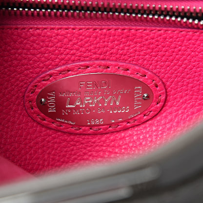 Fendi Cuoio Romano Alcantara Selleria Medium Peekaboo Iconic Satchel Grey Fuchsia 6 of 10