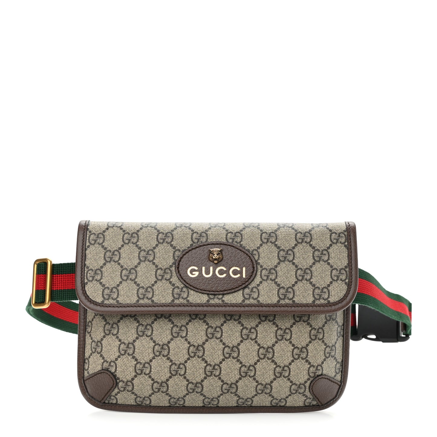 GG Supreme Monogram Neo Vintage Web Belt Bag Brown