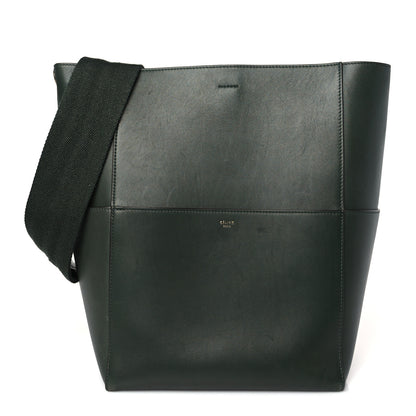 Celine Smooth Calfskin Sangle Bucket Bag Dark Forest 1 of 8
