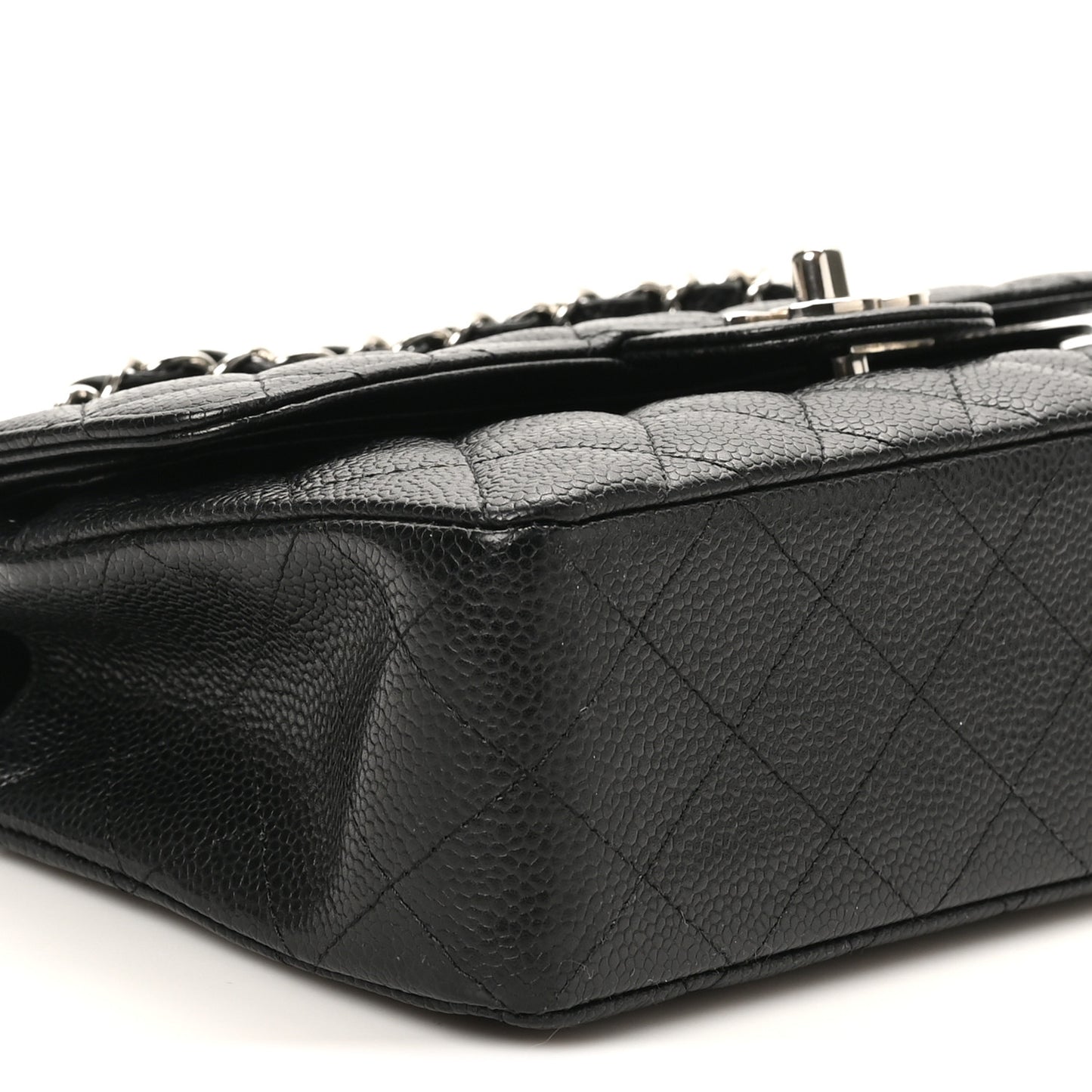 Caviar Quilted Small Double Flap Black