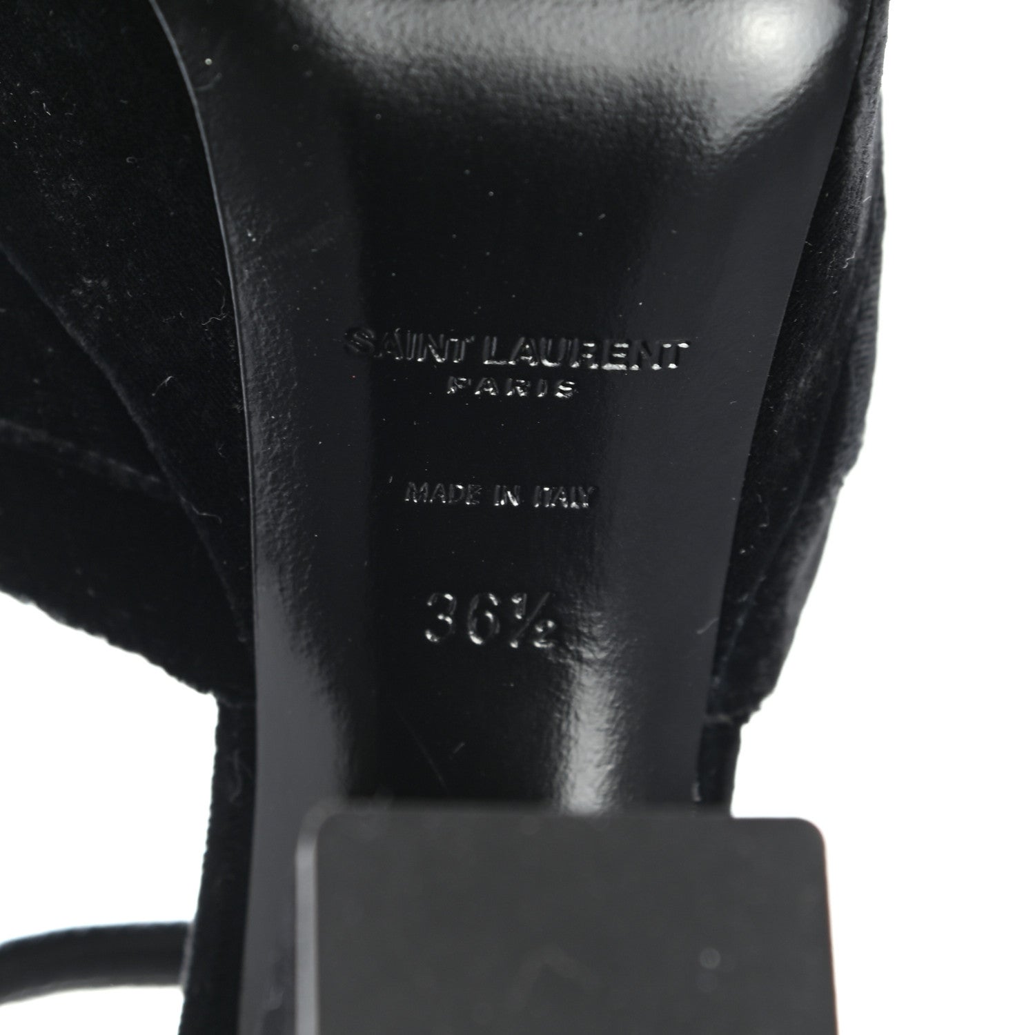 Saint Laurent Crushed Velvet Farrah Platform Sandals 36.5 Black 6 of 11