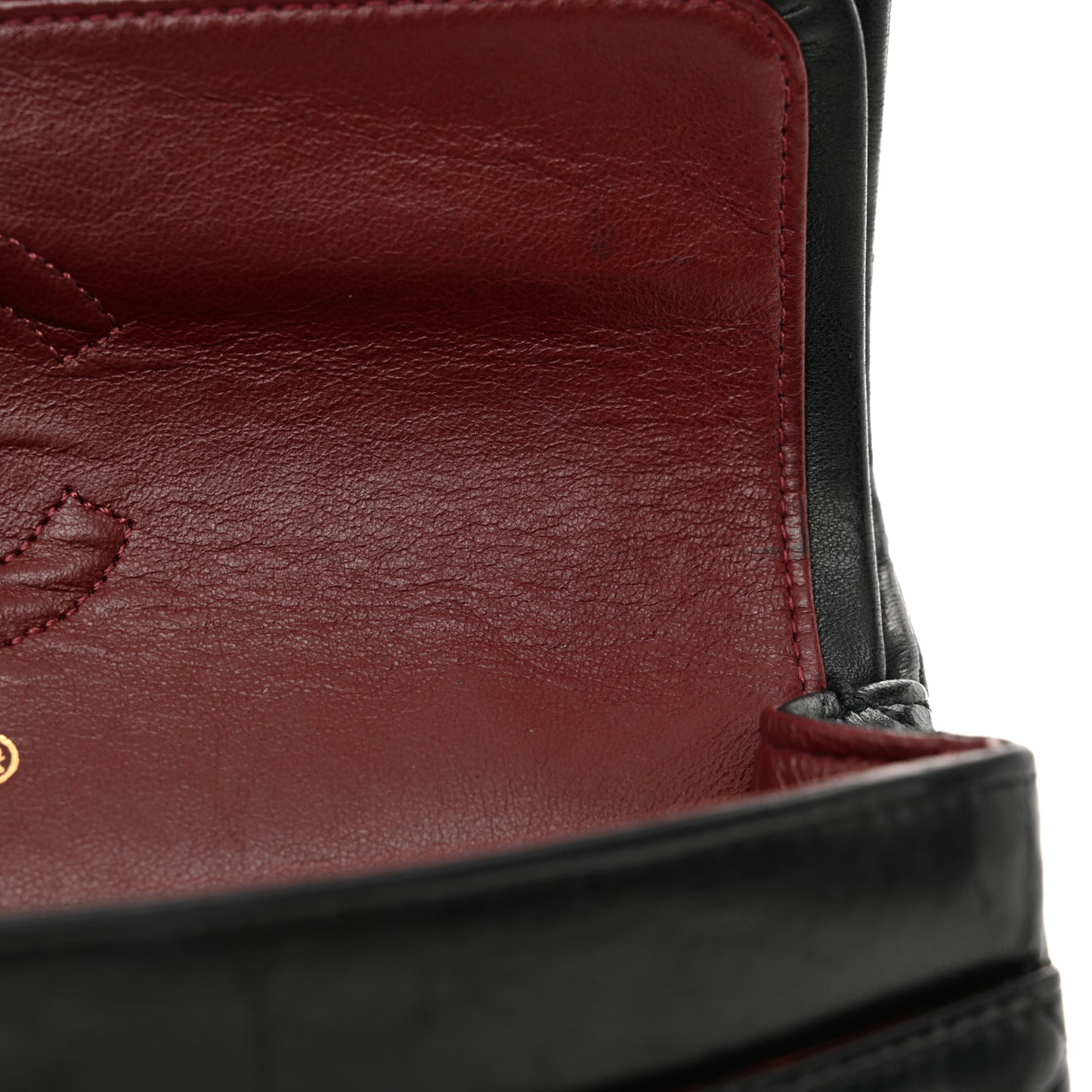 Lambskin Quilted Small Double Flap Black