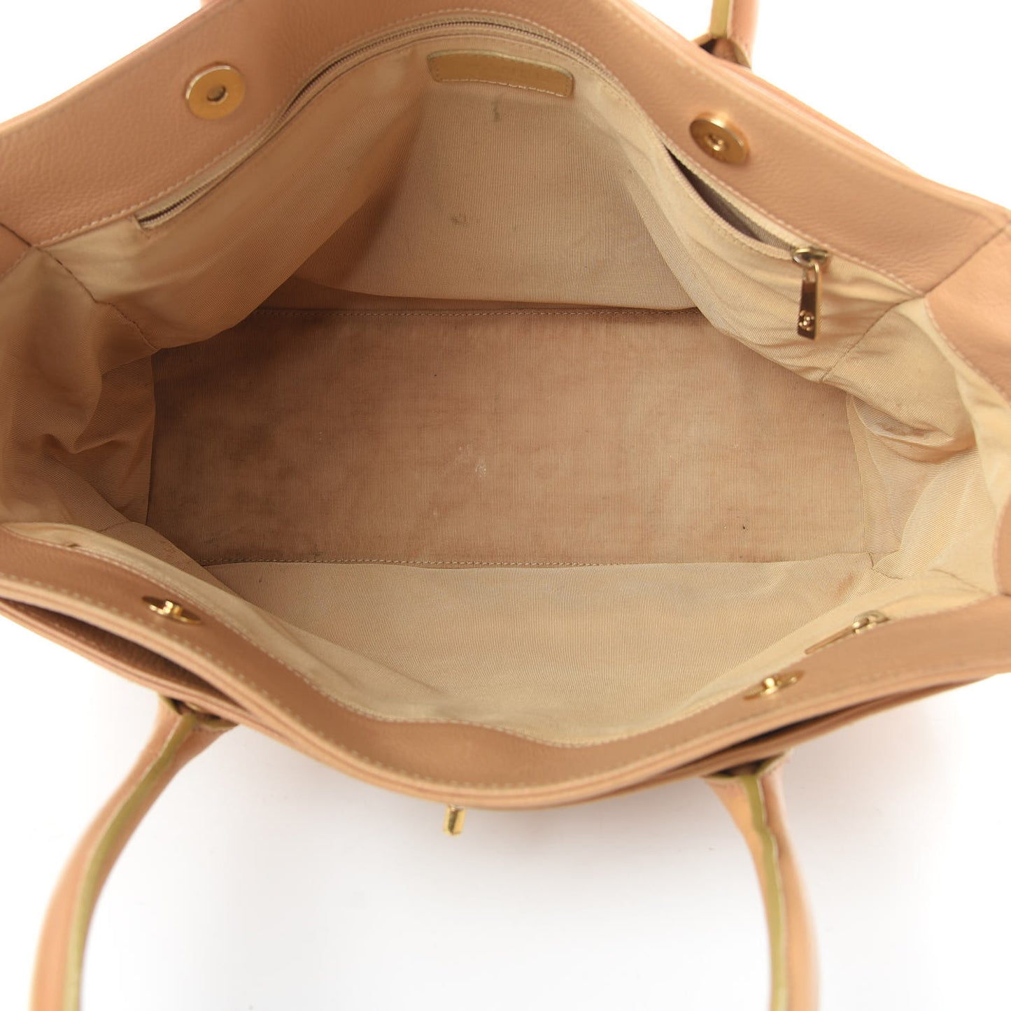 Calfskin Cerf Executive Shopper Tote Beige
