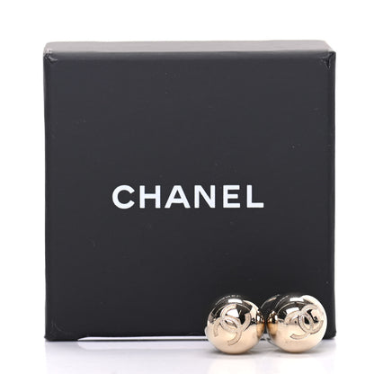Chanel Metal Bead CC Stud Earrings Gold 5 of 5