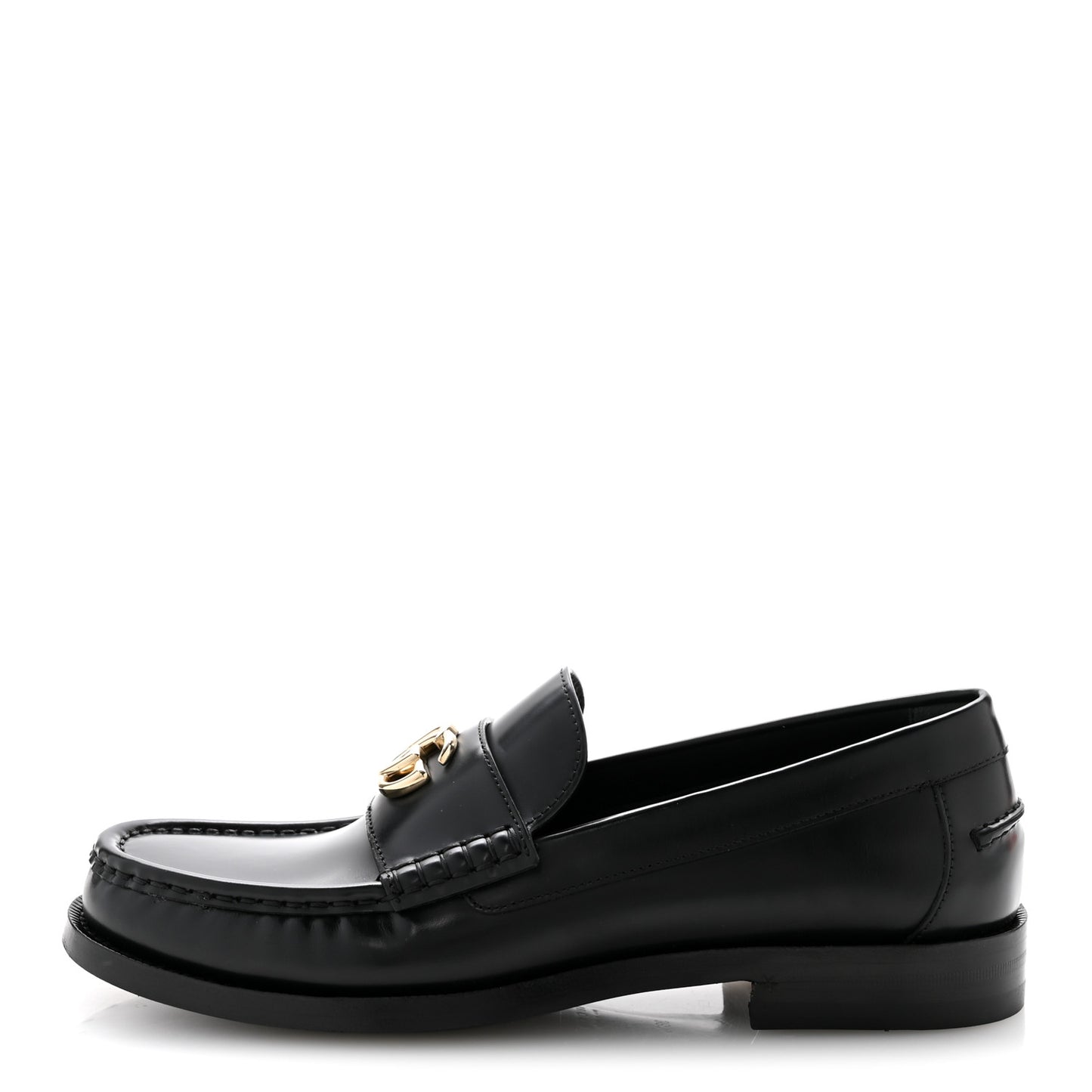 Calfskin Millennial Ribot Womens GG Loafers 38.5 Black