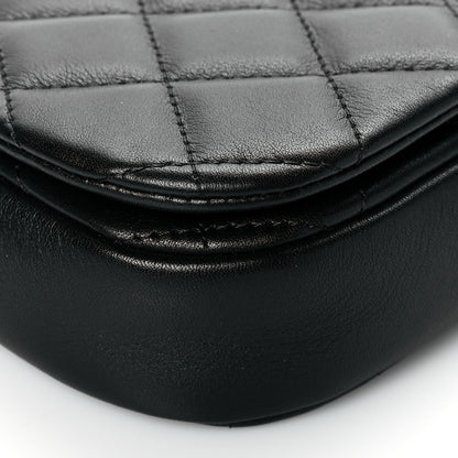 Chanel Calfskin Quilted Coco Mail Clutch With Chain Black 10 of 11