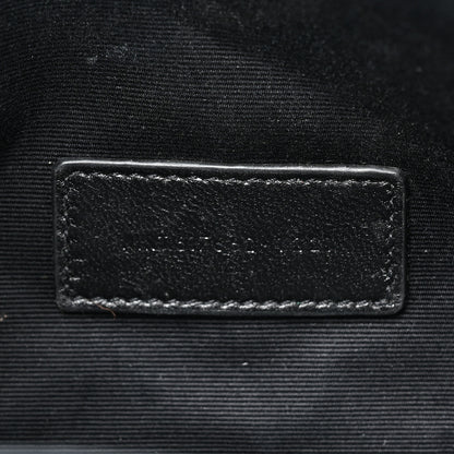 Saint Laurent Grain De Poudre Matelasse Chevron Monogram Envelope Clutch Black 7 of 15