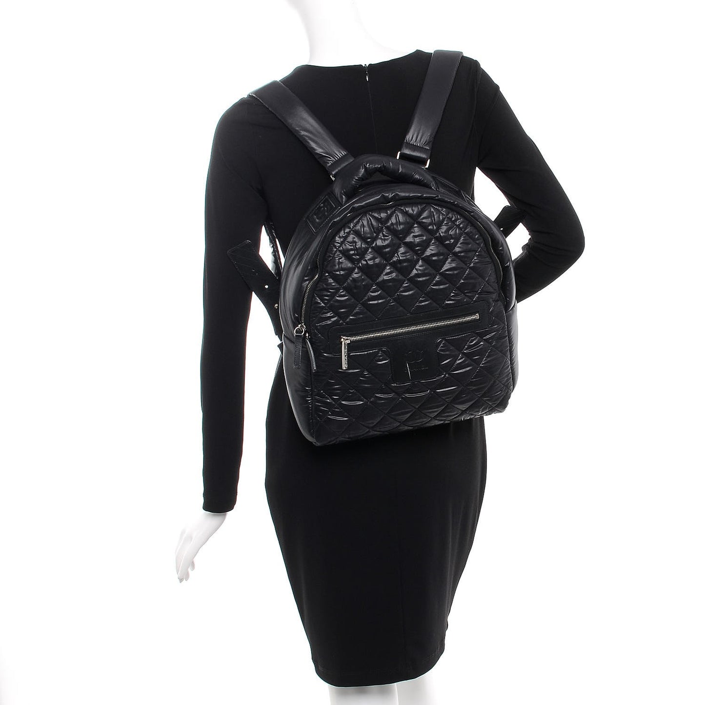 Nylon Quilted Coco Cocoon Backpack Black
