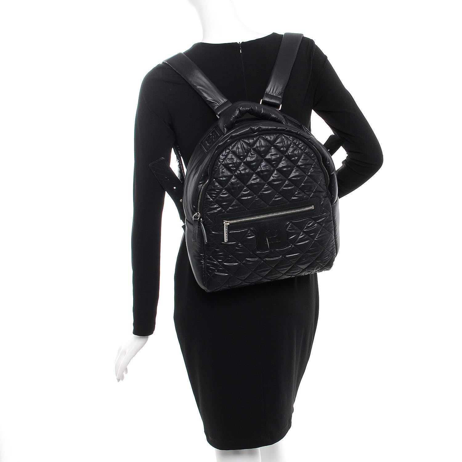 Chanel Nylon Quilted Coco Cocoon Backpack Black 2 of 10