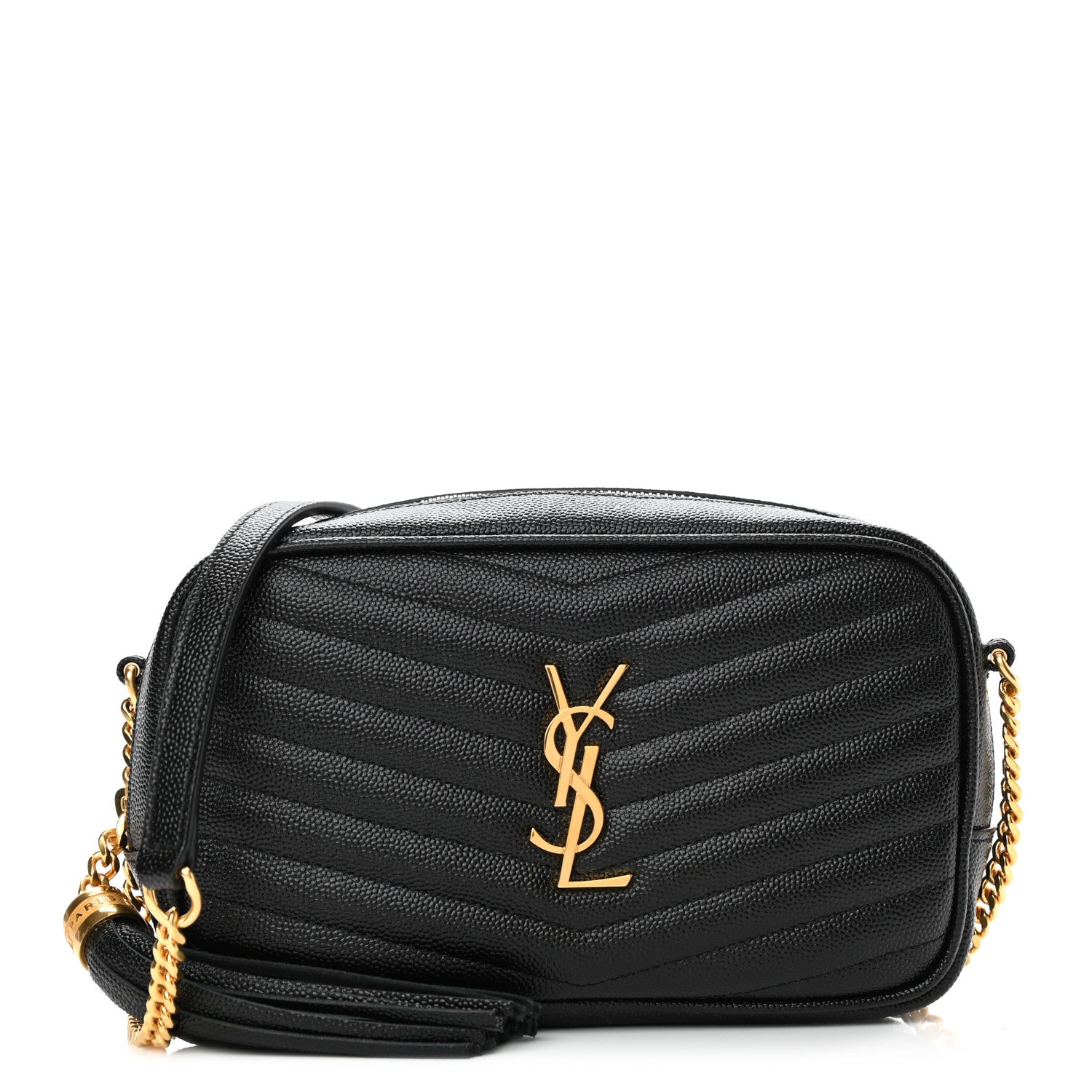 Saint Laurent Grain De Poudre Matelasse Monogram Mini Lou Camera Bag Black 1 of 7