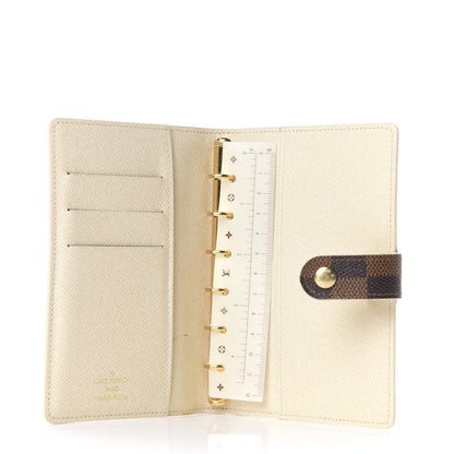 Louis Vuitton Damier Ebene Trunk Small Ring Agenda Cover White 5 of 10