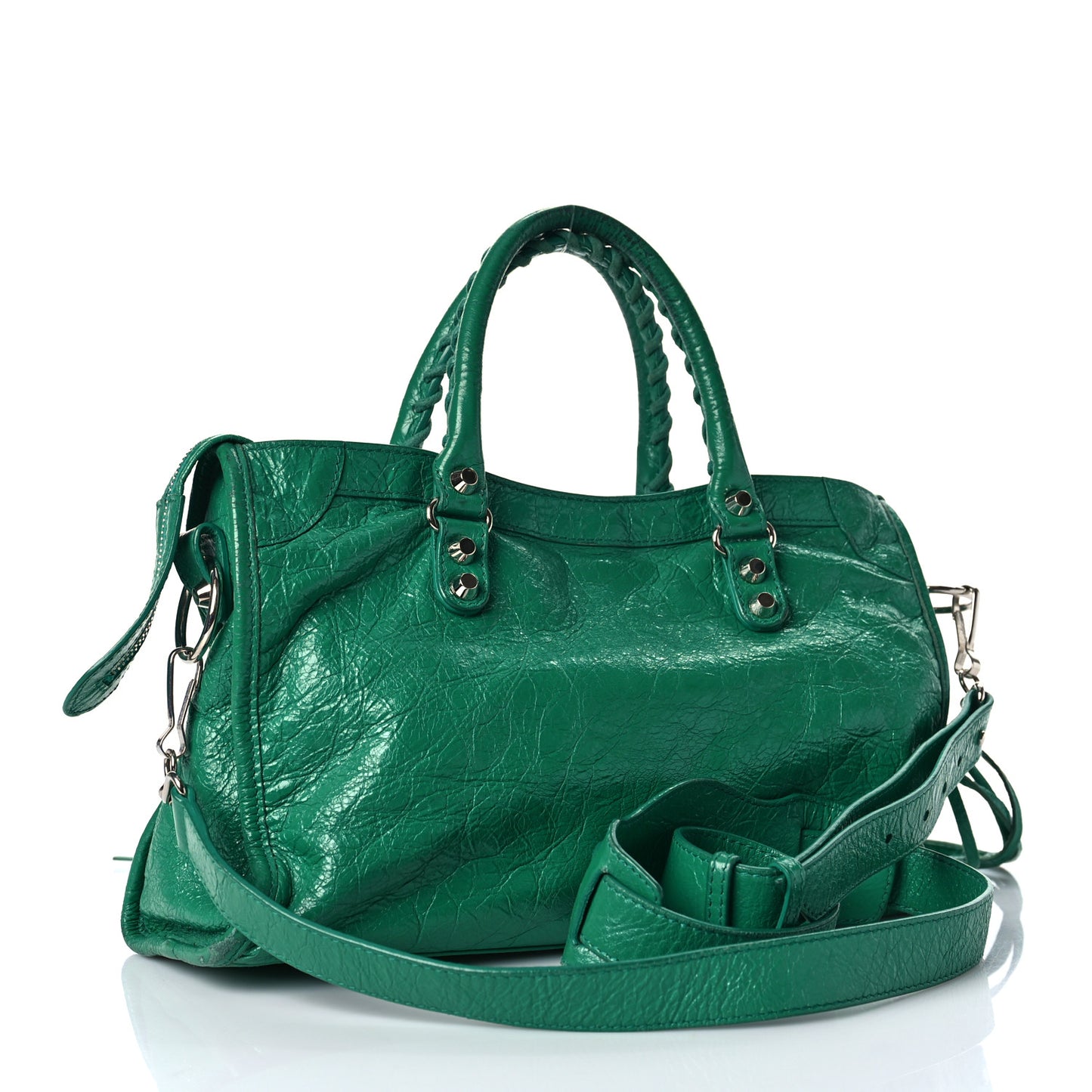 Agneau Classic Silver Hardware S City Magic Green