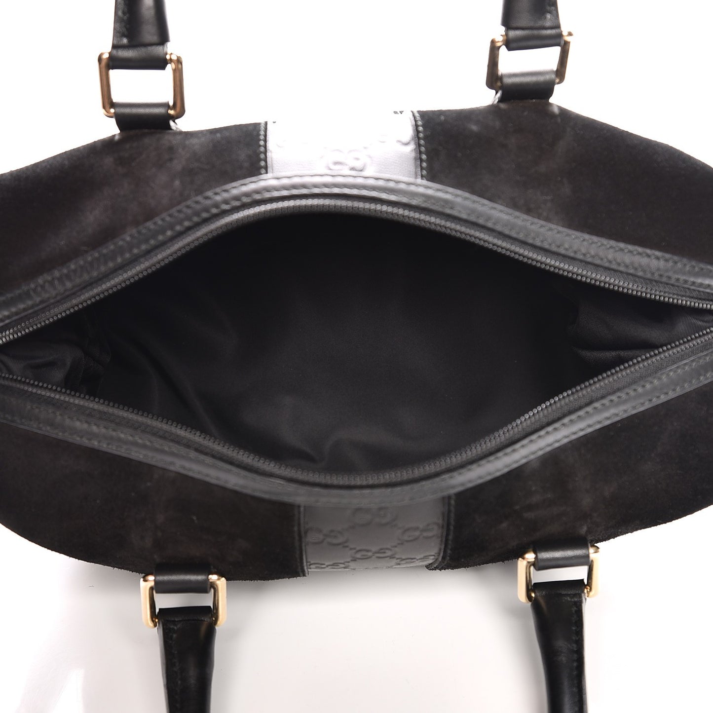 Suede Guccissima Small Boston Black