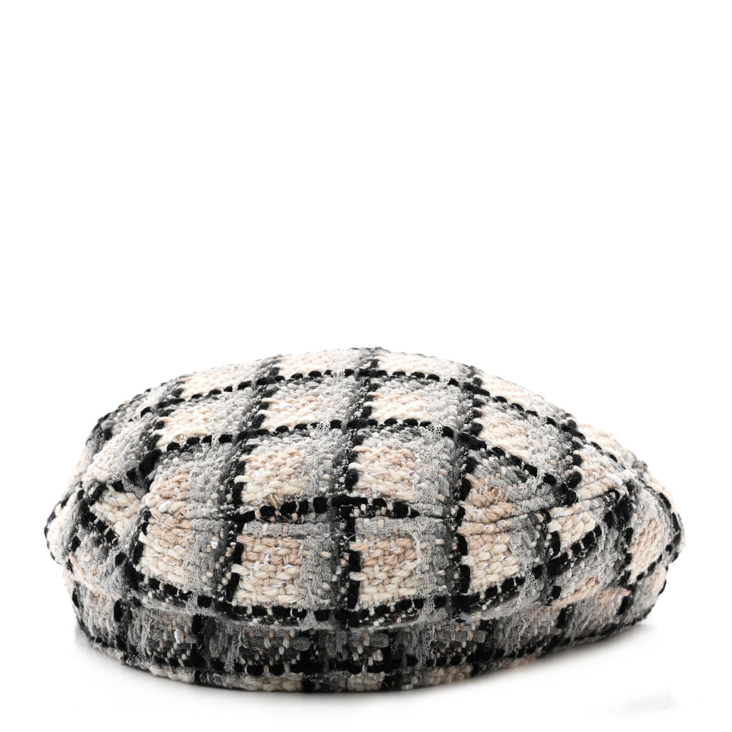 Chanel Cotton Tweed CC Beret S White Black Multicolor 6 of 8