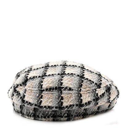 Chanel Cotton Tweed CC Beret S White Black Multicolor 6 of 8