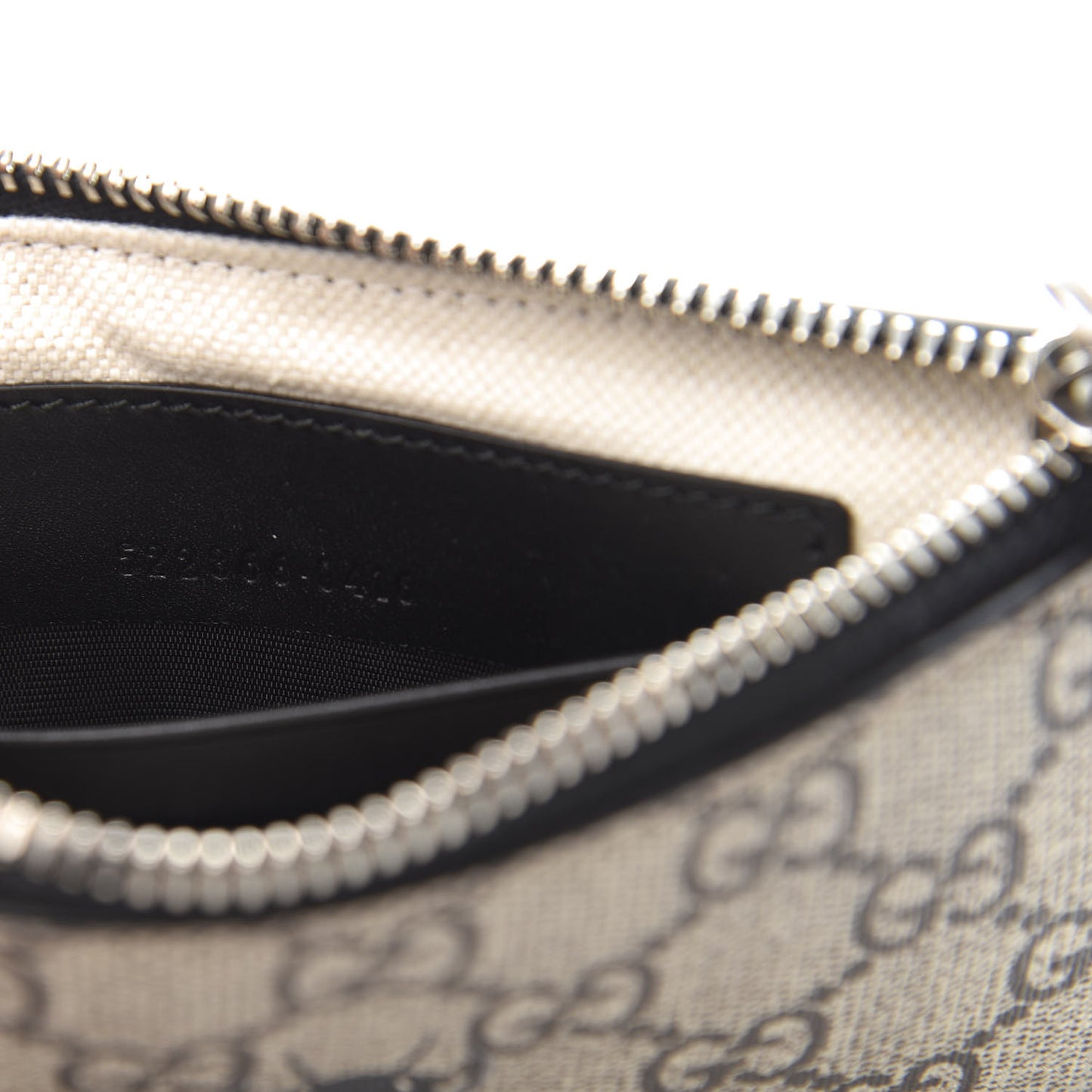 GG Supreme Monogram Bee Print Wrist Pouch Black