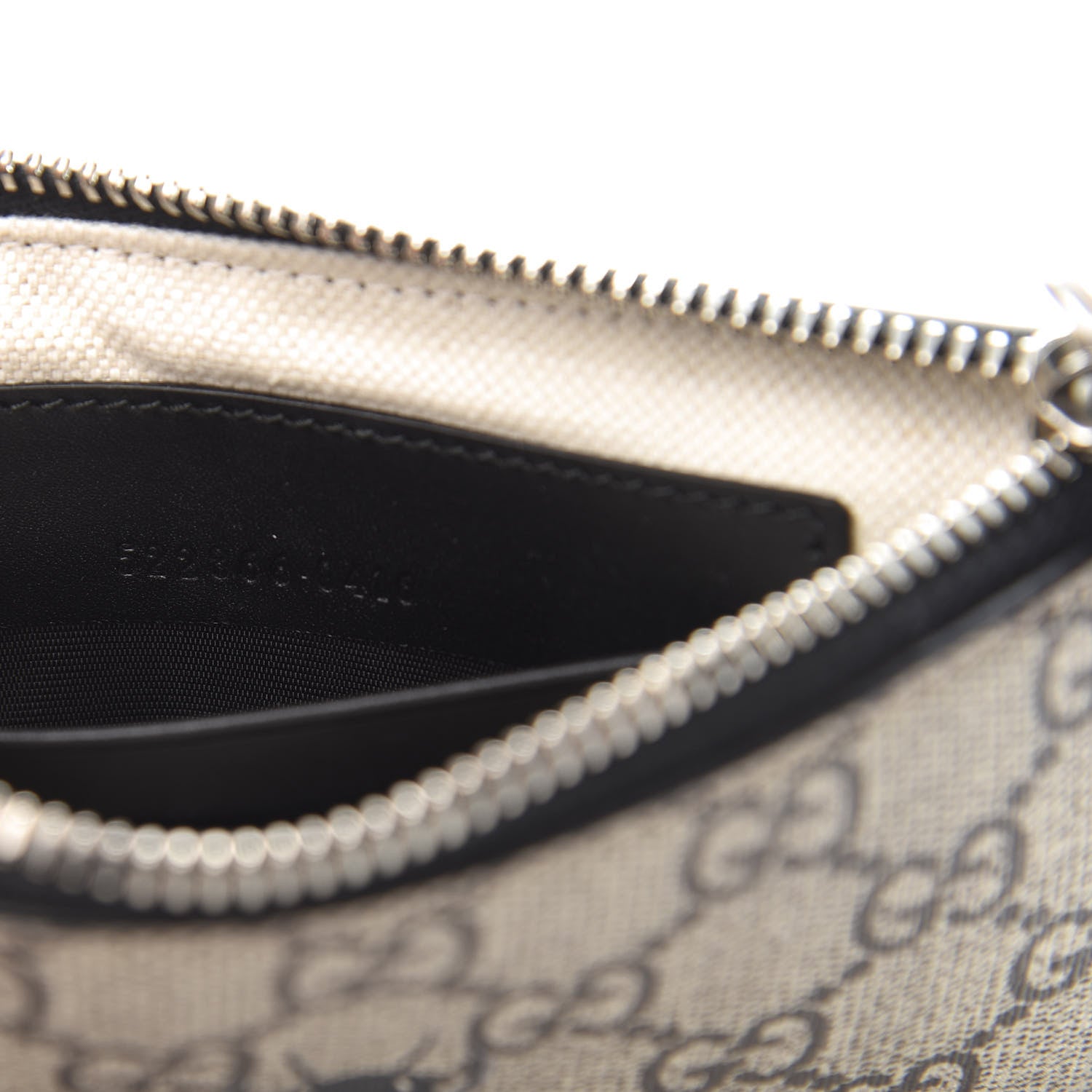 Gucci GG Supreme Monogram Bee Print Wrist Pouch Black 7 of 7