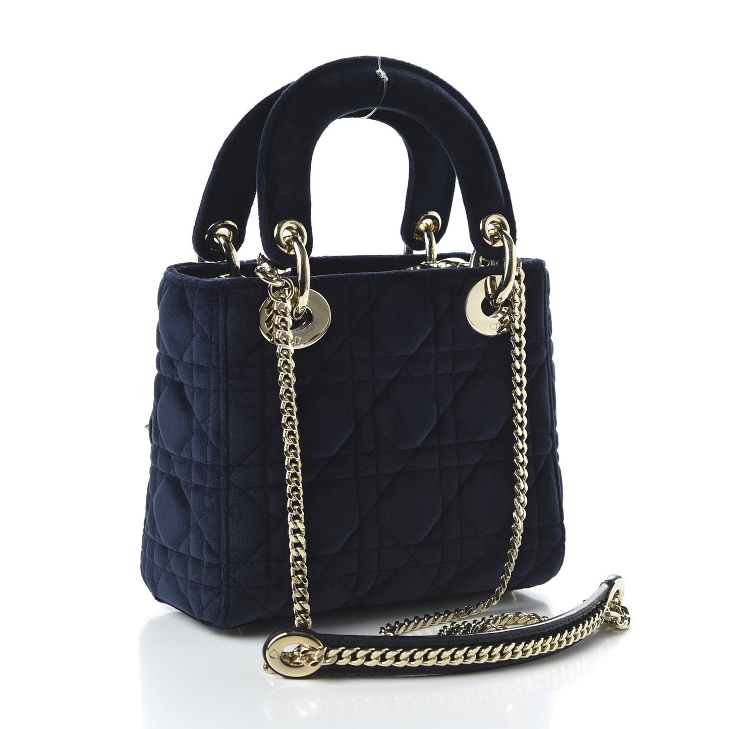 Velvet Mini Lady Dior Navy Blue