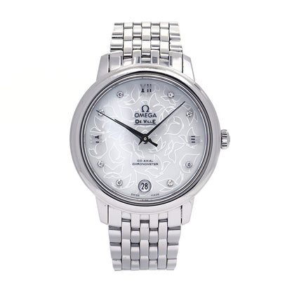 Omega Stainless Steel Diamond Mother of Pearl 33mm De Ville Prestige Butterfly Automatic Watch 424.10.33.20.55.001 1 of 4