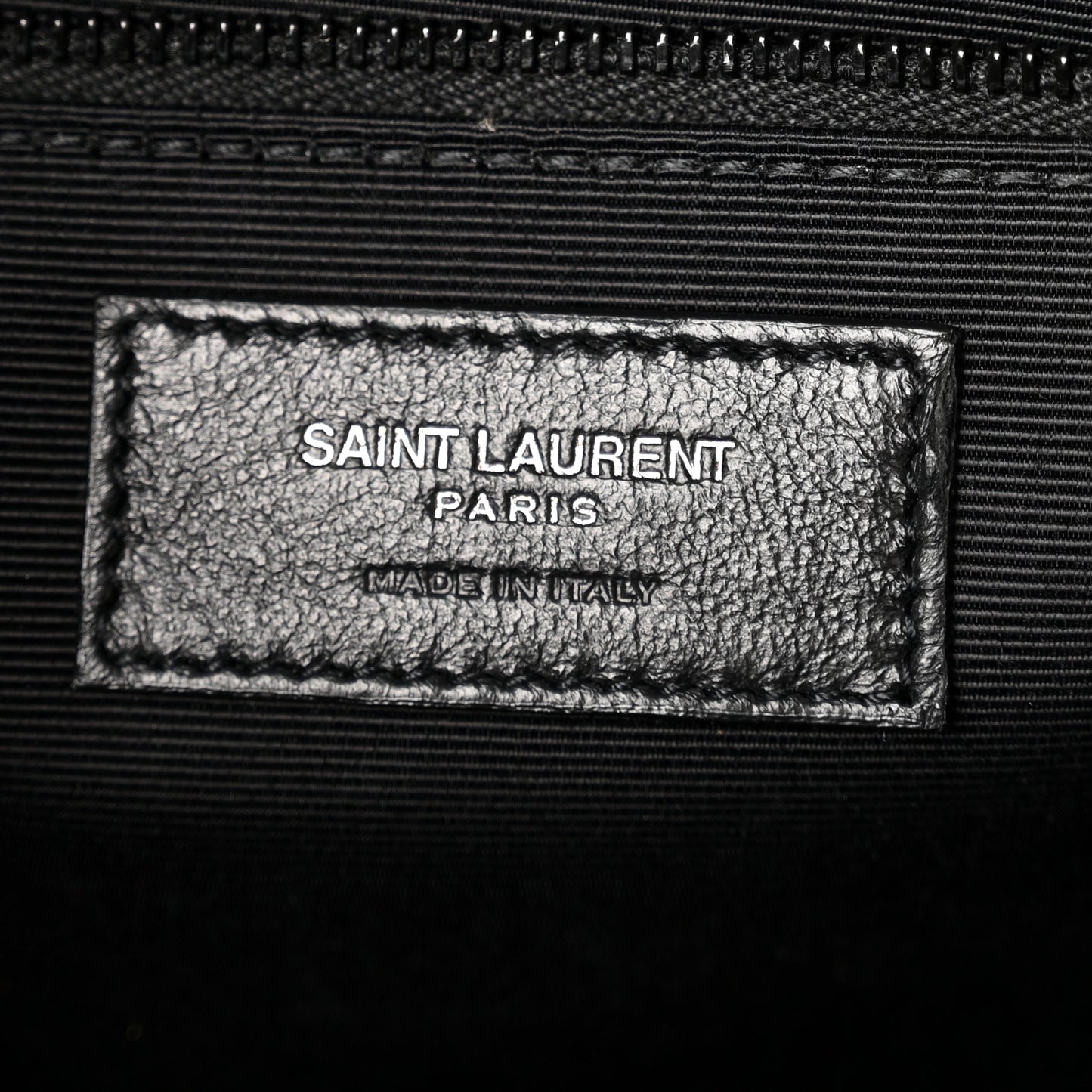 Grain De Poudre Textured Mixed Matelasse Large Triquilt Monogram Monochrome Satchel Black