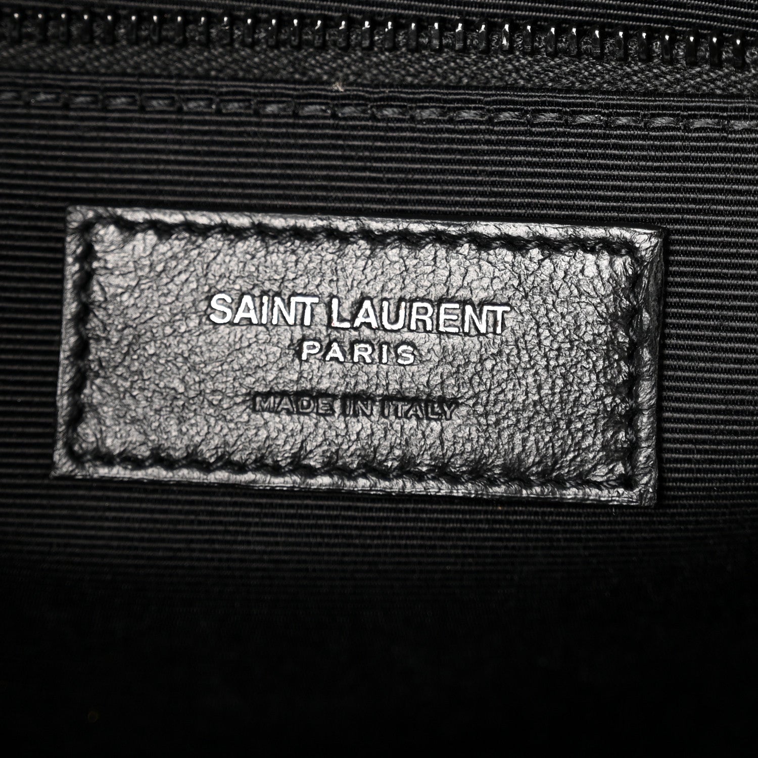 Saint Laurent Grain De Poudre Textured Mixed Matelasse Large Triquilt Monogram Monochrome Satchel Black 6 of 10