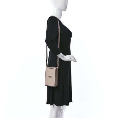 Fendi Vitello Fluffy Logo Vertical Box Rosa Quarzo Black 3 of 15