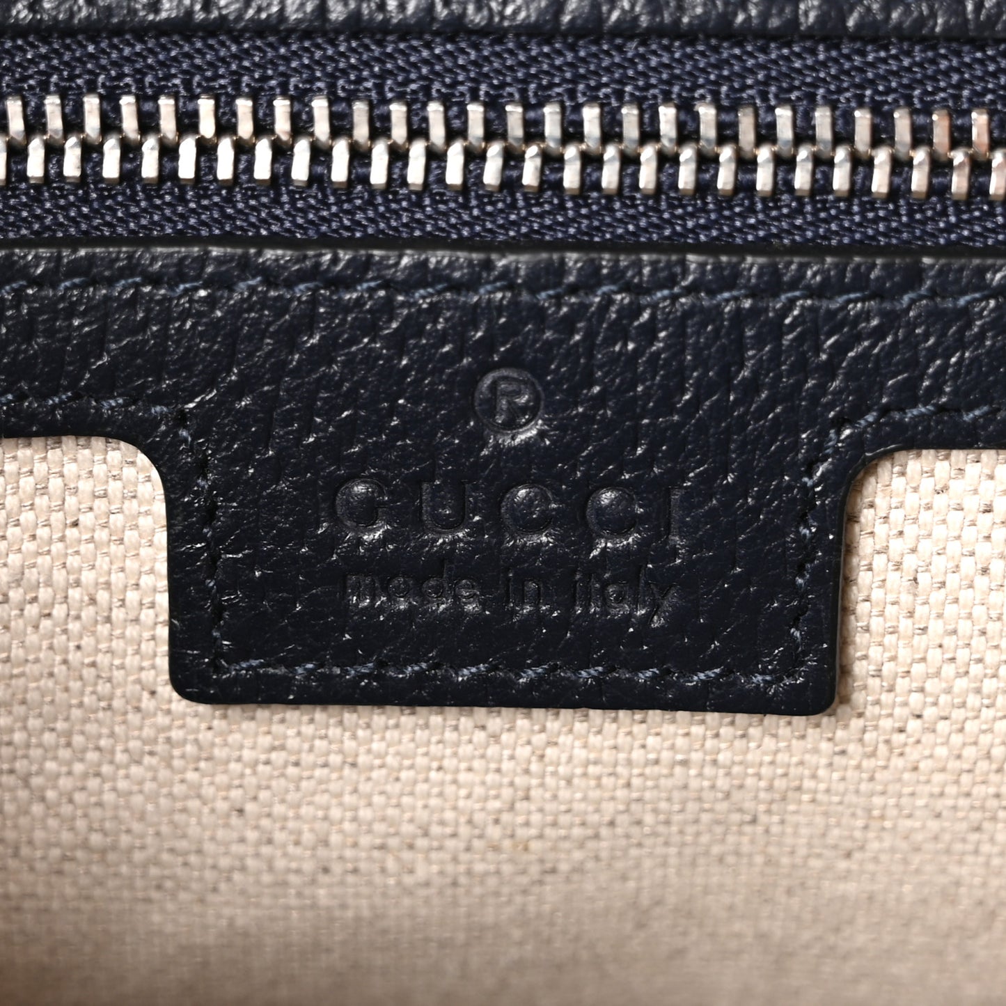 GG Supreme Monogram Textured Dollar Calfskin Web Studded Mini Ophidia Flap Shoulder Bag Beige Blue